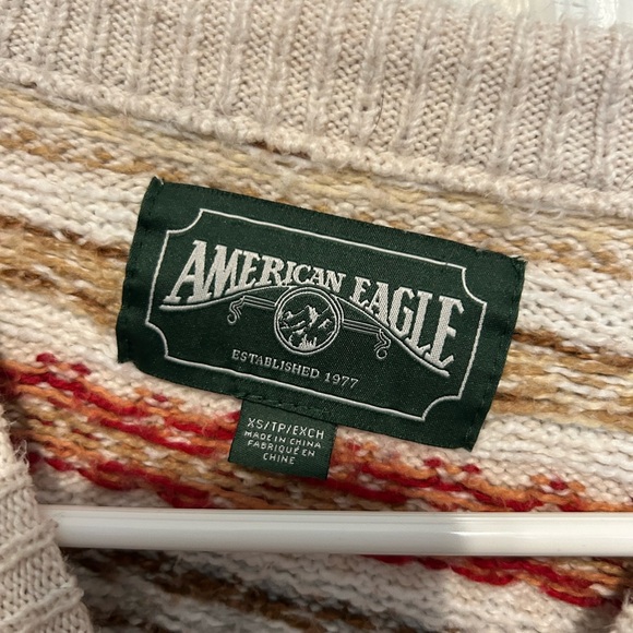 American Eagle Fair Isle oversized sweater Size XS - Picture 2 of 2